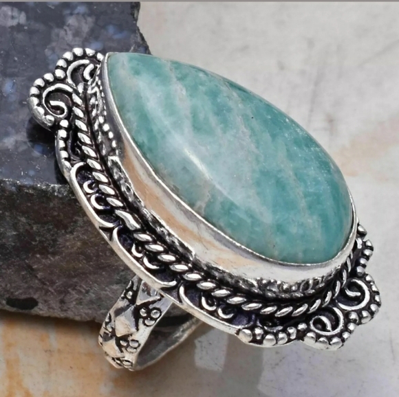 New Amazonite 925 Silver Ring. - Picture 2 of 8